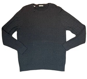 Selected Homme Mens XXL Gray Crew Neck Cable Knit Sweater 100% Cotton CR - Picture 1 of 10