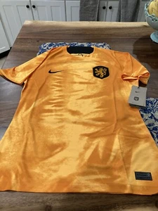 WOMENS NIKE Dri Fit 2022-23 Netherlands KNVB ORANGE Soccer Jersey L LARGE NWT - Picture 1 of 10