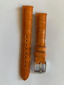Michele 16mm Genuine Orange Alligator Leather Strap MS16AA010241 - Picture 1 of 4