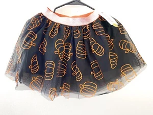 NWT Cat & Jack Large Black Orange Pumpkins Fall Halloween Tutu Skirt, S (6/6X) - Picture 1 of 3