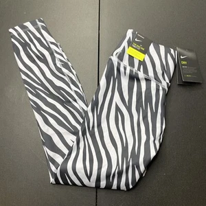 The Nike One Damen Small Leggings Dri-Fit Mid Rise Tight Fit Zebramuster Neu mit Etikett - Bild 1 von 5