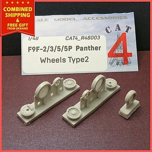 CAT4 R48003 - 1/48 F9F-2/3/5/5P Grumman Panther Resin Wheels set US Navy Type 2