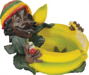 Rasta Jamaican Man with Big Banana Polyresin Zigarettenaschenbecher - Bild 1 von 2