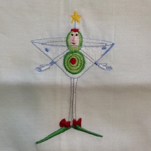 VTG (Rare) Patience Brewster Christmas Krinkles Martini Fairies Hand Towels, NOS - Picture 1 of 4
