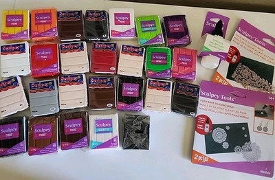 Sculpey Oven Bake Clay Lot of 26 2oz Ea. Sealed Tools Neutrals 093 053 Glaze - Image 1 of 4