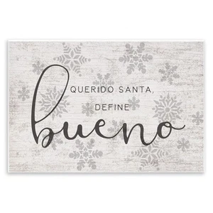 Querido Santa Define Bueno Wall Plaque Art - Picture 1 of 7