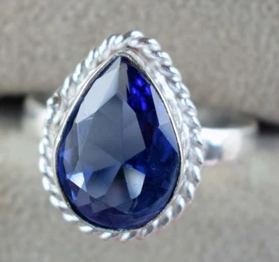 Anillo Certificado Piedras Preciosas Pera Tanzanita Azul Natural 6.45 Quilates Última Colección Foto 1 de 4