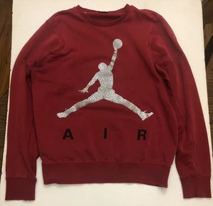 Jordan Jumpman Air Logo Red Sweatshirt Crewneck Pullover Men’s Large - Bild 1 von 7