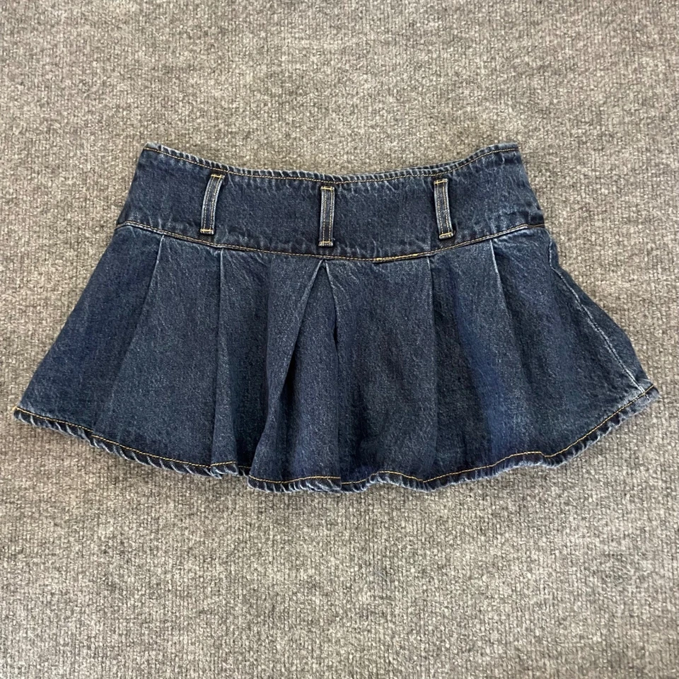 Mini saia jeans Disney x Forever 21 Y2k micro azul feminina tamanho pequeno - Imagem 1 de 4