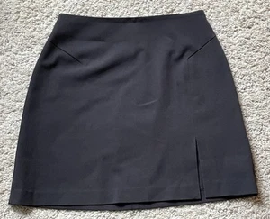 The Limited Stretch Short Skirt Black Size 4 Back Zip Front Slit - Picture 1 of 11