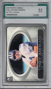 2000 PACIFIC OMEGA STELLAR PERFORMERS TROY AIKMAN CARD ADVANCED GRADED 9 - Picture 1 of 2
