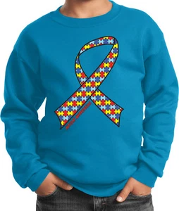 Kids Autism Ribbon Sweatshirt - Picture 1 of 16
