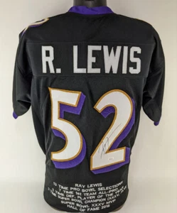 Ray Lewis Signed Autographed Baltimore Ravens Custom Jersey (JSA Witness COA) - Picture 1 of 5