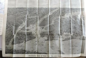 1912 *Repaired BYRON BAYNE New York City Panoramic MAP Vicinity 22x30" NYC TDBR - Picture 1 of 9