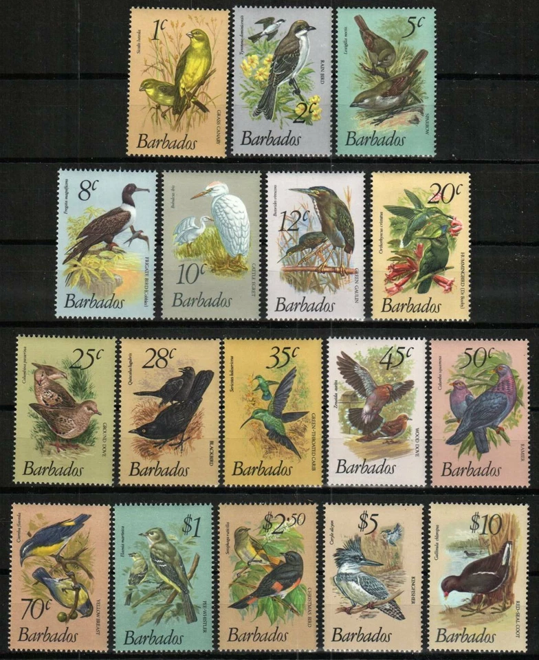 巴巴多斯邮票 495 - 506,507 - 511 - 鸟类 — 第 1/1 张图片