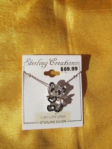 NICE, NEW STERLING SILVER NECKLACE KOALA PENDANT, CZ MARCASITE, WEIGHS 7 GRAMS - Bild 1 von 3