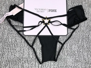 Victoria's Secret Very Sexy NWT XXL Black Starstruck Open Back Cheeky Panty - Picture 1 of 10