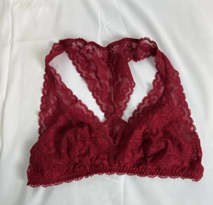 VS floral lace unlined triangle bralette NEW Med Burgany (Wine) - Picture 1 of 3
