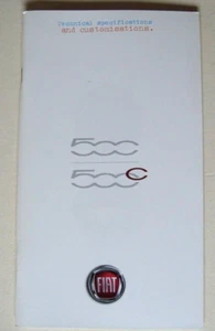 Fiat . 500 / 500C . Technical Specifications . July 2011 Sales Leaflet - Picture 1 of 1