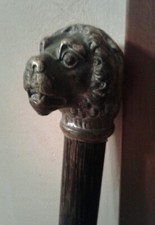 BASTONE DA PASSEGGIO VINTAGE, TESTA DI LEONE, BRONZO fine800