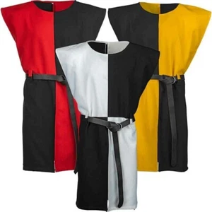 Heraldic Tabard Middle Ages Sleeveless Tunic Unisex Checkerd Pattern Costume - Picture 1 of 12