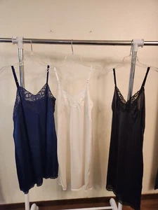 Damen Vintage Nachthemd 3 Stück Größe 36 schwarz weiß marine - Bild 1 von 8
