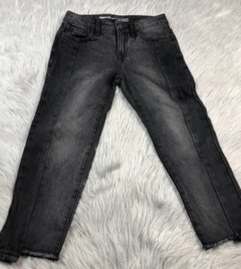 Gap Kids Girls Faded Black Regular Girlfriend Frayed Hem Jeans Size 6 - Picture 1 of 10