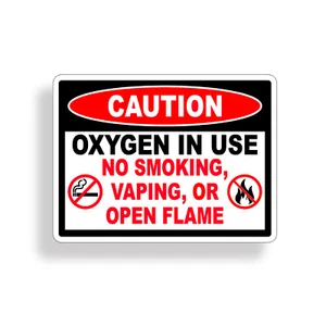 Oxygen In Use Sticker Keep Out Caution Safety Wall Window Door Glass Vinyl Decal - Foto 1 di 1