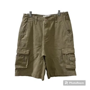 Ditch Plains New York Mens Beige Khaki 100% Cotton Cargo Shorts Size 33 - Picture 1 of 10
