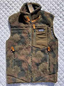 Men’s Size 2xs Patagonia Retro-X Deep Pile Camouflage Fleece Vest Army Green - Picture 1 of 5