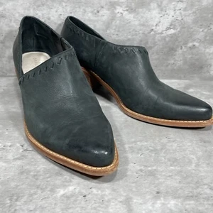 Caslon Julian Gray Heeled Leather Slip On Shoes Pumps Booties Women's Size 9 M - Picture 1 of 14