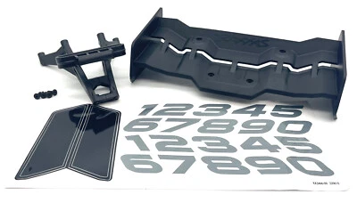 Se adapta a Traxxas XRT 78086-4 - Juego de ala y montaje, calcomanías tornillos alerón negro Foto 1 de 3