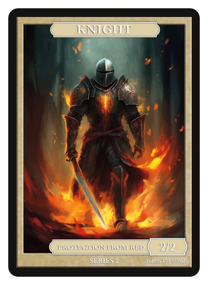 Knight Token Givememana Tokens  Magic the Gathering  MTG - Image 1 of 2