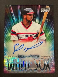 2020 Topps Stadium Club Chrome Beam Team Eloy Jimenez AUTO White Sox 12/15 - Picture 1 of 4