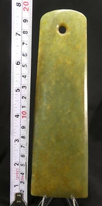 Neolithikum chinesischer durchscheinender 7,4" Jade Axtkopf -- Hongshan Kultur 4500 v. Chr. - 2250 - Bild 1 von 8