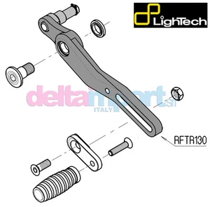 Hebel Bremse LIGHTECH RFTR130 für Honda CBR Von 2007 A 2009 Mit Lager und Pin - Picture 1 of 3