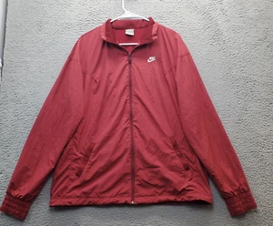 Nike Windbreaker Jacket Youth 2XL Red Thermal Lined Mock Neck Logo Full Zipper - Picture 1 of 11
