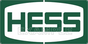 HESS ÖL BENZIN TANKSTELLE VINTAGE ALTES SCHILD UMGESTALTUNG ALUMINIUM GRÖßENOPTIONEN - Bild 1 von 2