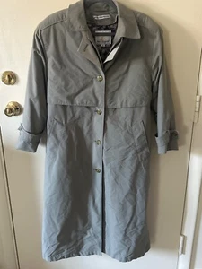 Vtg Misty Harbor Womens Rain Trench Coat Size 6P Olive Khaki Zip Lining Belted - Picture 1 of 7