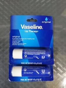 2 Pk VASELINE Lip Stick  Balm Therapy ORIGINAL w/ Petroleum Jelly Exp 01/26 #L12 - Picture 1 of 2