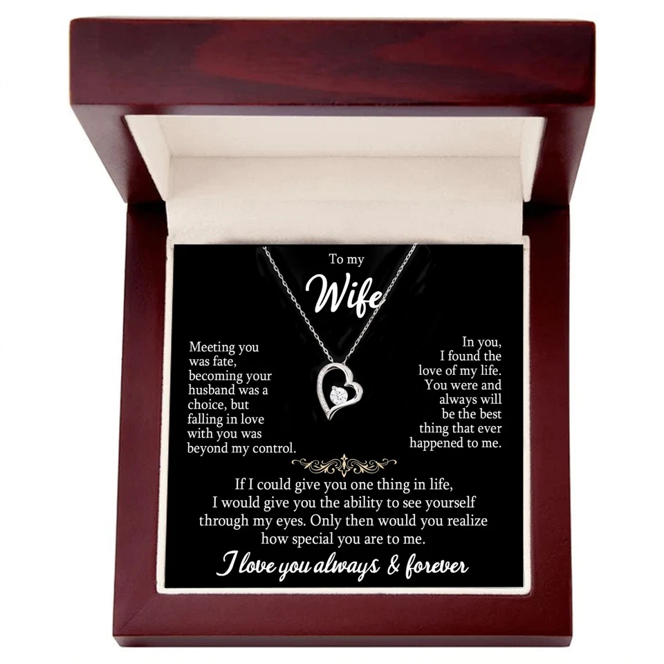 To My Wife Necklace Wife Gift from Husband, Anniversary Gift, Wife Birthday - Image 1 of 3