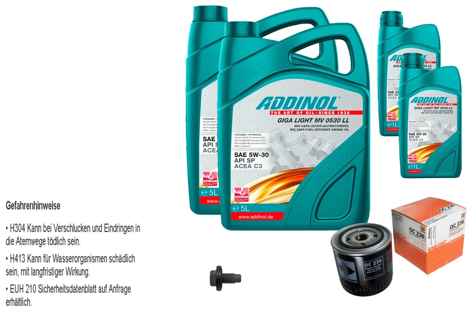 MAHLE Inspección Set 12L ADDINOL GIGA LIGHT MV 5W-30 Para Jeep Commander Van - Imagen 1 de 1