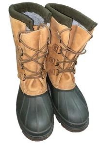 Botas de pato Ll Bean para hombre talla 13 todo el invierno aisladas cuero marrón goma lana - Imagen 1 de 7