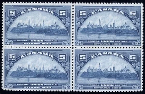 Canada 202 Mint 2x2 NH OG Blue 5c 1933 Lot Y305 - Picture 1 of 2