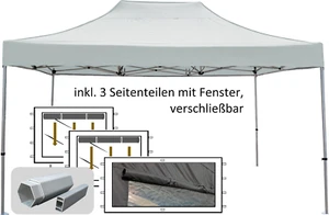 PROFI-ZELTE Pavillon 3x4,5 Aluminium HEXAGON (Faltpavillon Alu Partyzelt Pop-UP) - Bild 1 von 25