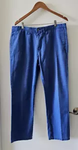 BALDWIN KANSAS CITY COTTON FOUR POCKET CHINO BLUE PANTS SIZE 36 - Picture 1 of 10