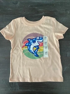 Cat & jack Toddler T shirt Short sleeve Graphic Light Peach Size 18M NWT - Picture 1 of 2