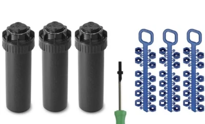 Paquete de 3 cabezales de rotor Rain Bird serie 5000 con boquillas y ajuste Foto 1 de 4
