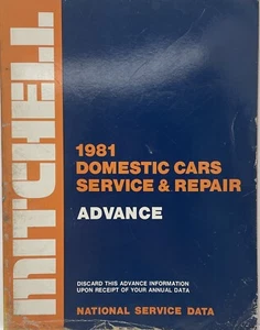 Mitchell 1981 Domestic Cars Service and Repair Advance Book - Picture 1 of 6