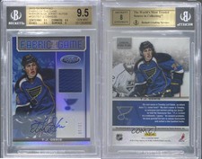 2012 Certified Fabric of the Game Mirror Blue Jersey /50 TJ Oshie BGS 9.5 Auto